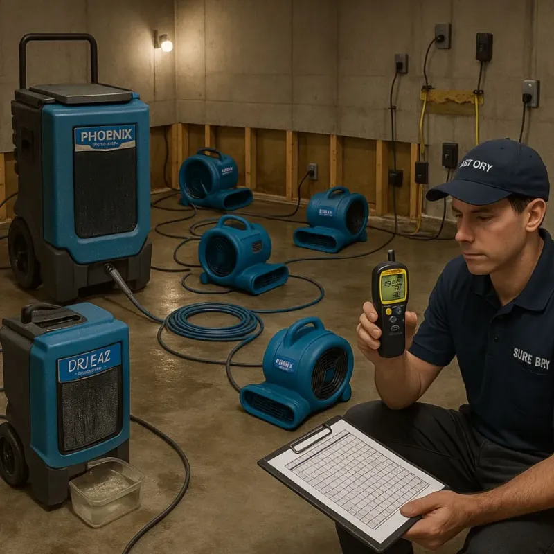 Structural Drying and Dehumidification process in Marceline, MO